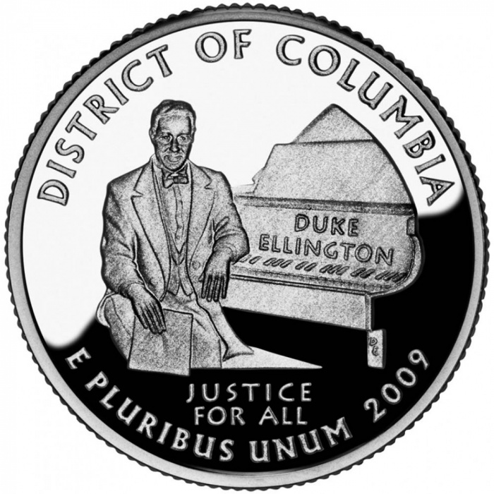 (051d) Монета США 2009 год 25 центов &quot;Округ Колумбия&quot; 2009 год Медь-Никель  UNC